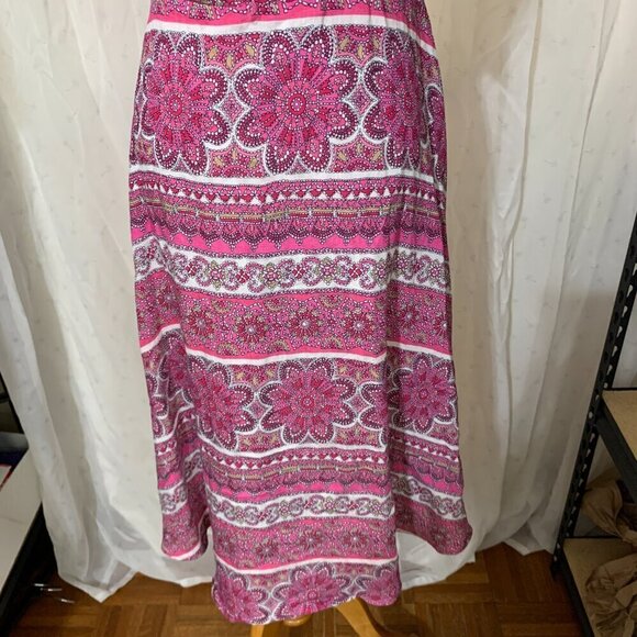 Tommy Hilfiger Bandana-Print Surplice Belted Midi Dress Sz 2 in Pink - Picture 6 of 12